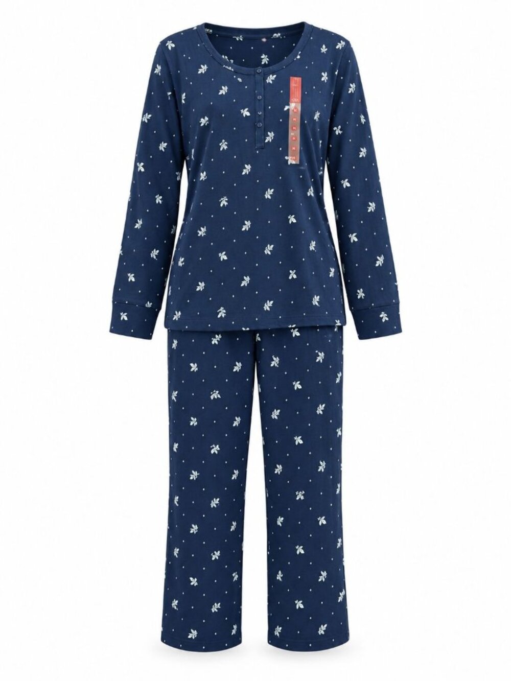 NWT Charter Club 2 Pc Soft Knit Pajama Set Sz XL Floral Long Sleeve Top Pants